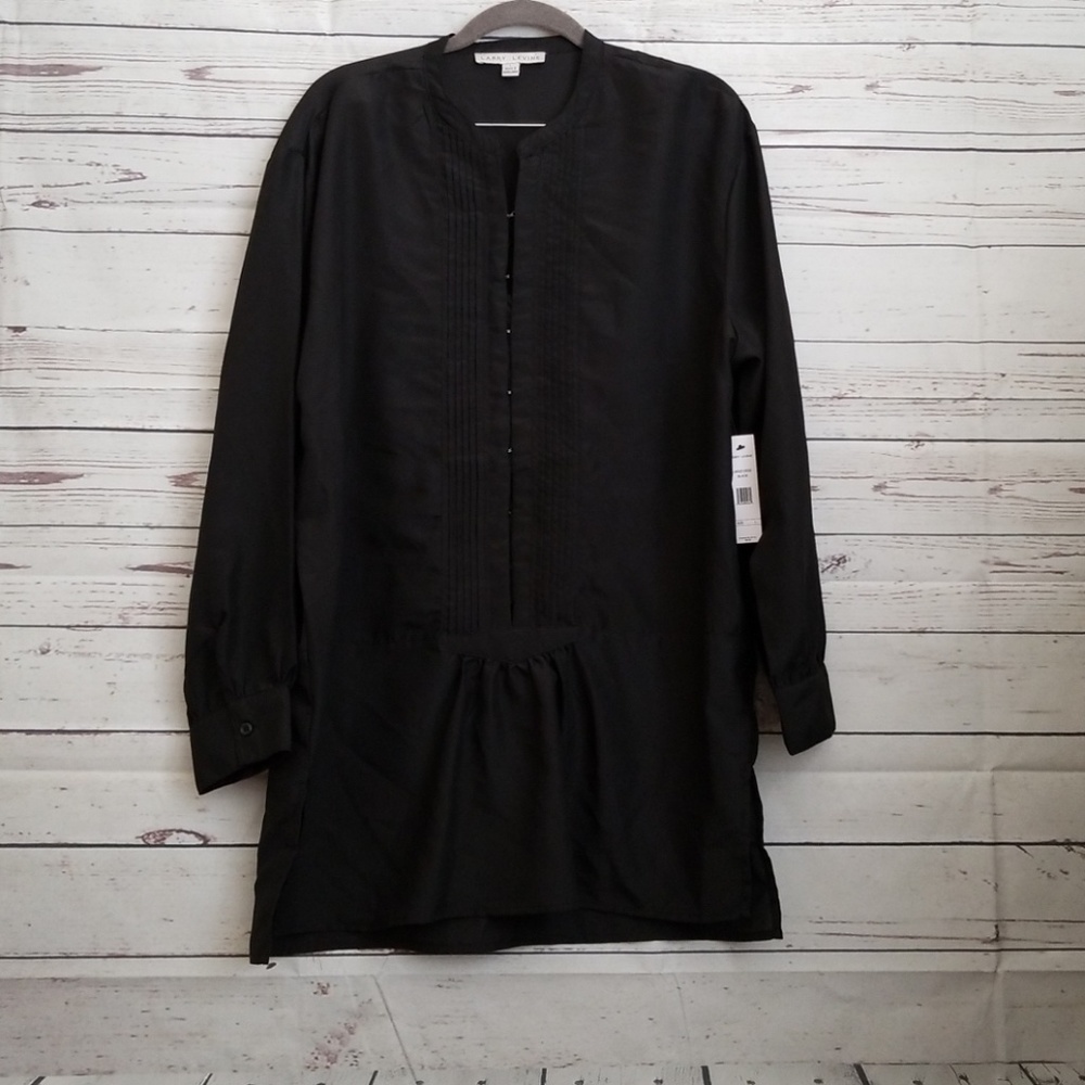 Larry Levine sheer Black long sleeve dress
